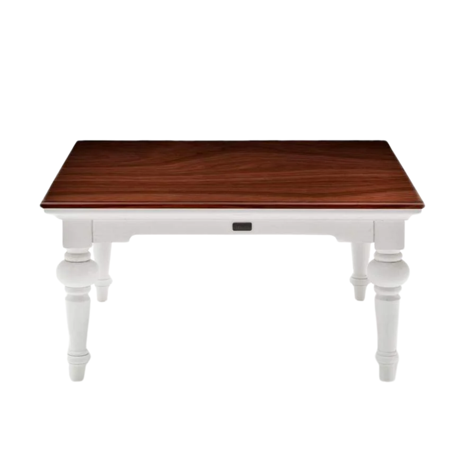 Provence Square Coffee Table - White with Dark Brown Top