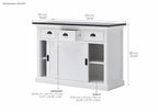 Halifax Contrast Buffet - White with Black Top