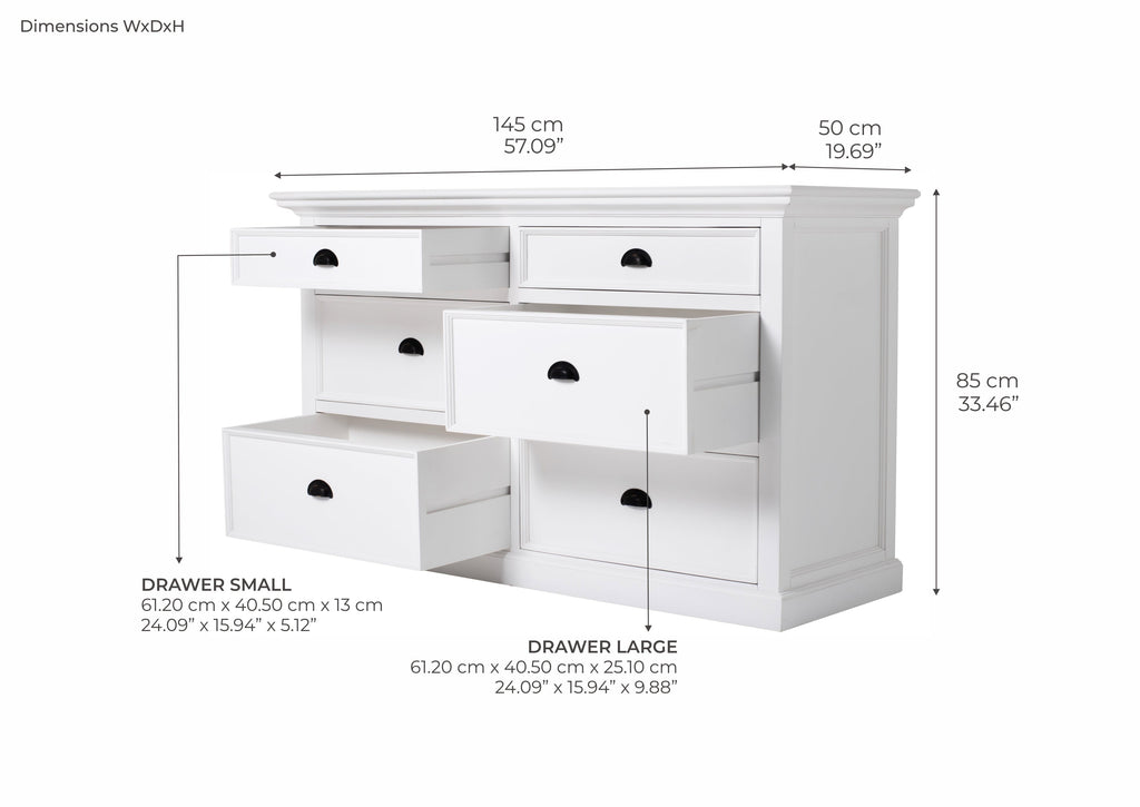 Halifax Bedroom Dresser - White