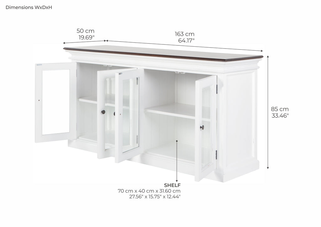 Halifax Accent Display Buffet with 4 Glass Doors