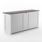 Buffet with 3 Drawers and 5 Doors - White Distress & Deep Brown