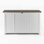Buffet with 4 Doors 3 Drawers White Distress & Deep Brown