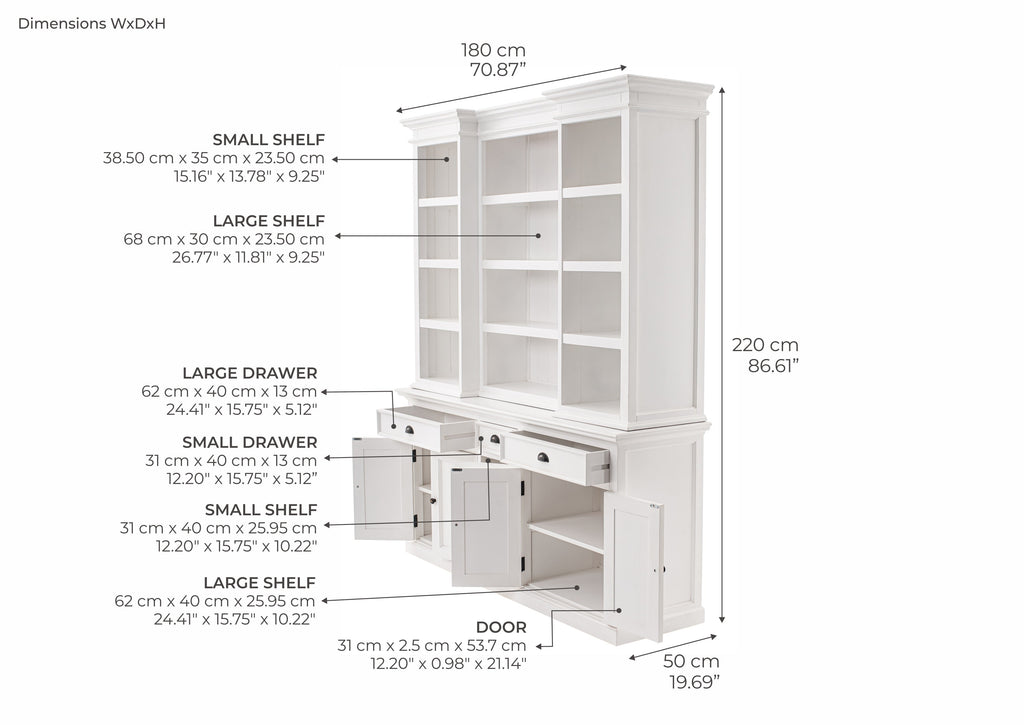 Kitchen Hutch Cabinet with 5 Doors 3 Drawers 