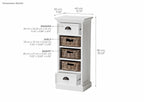Halifax Storage Unit 3 Rattan Baskets - White