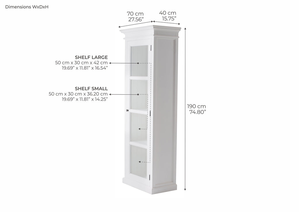 Halifax Single Vitrine - White