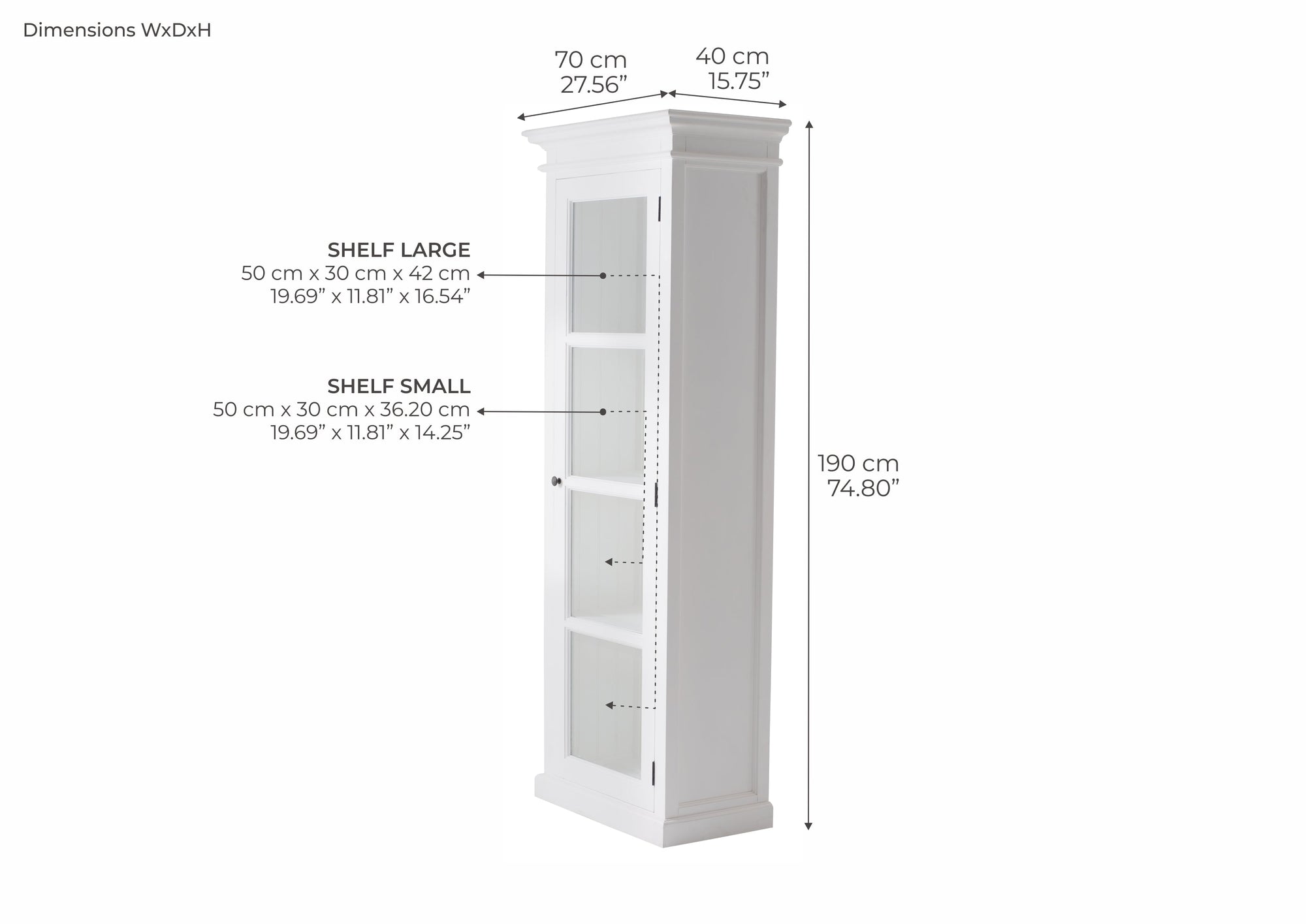 Halifax Single Vitrine - White