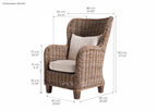King Kubu Rattan Arm Chair With Cushion (set of 2)