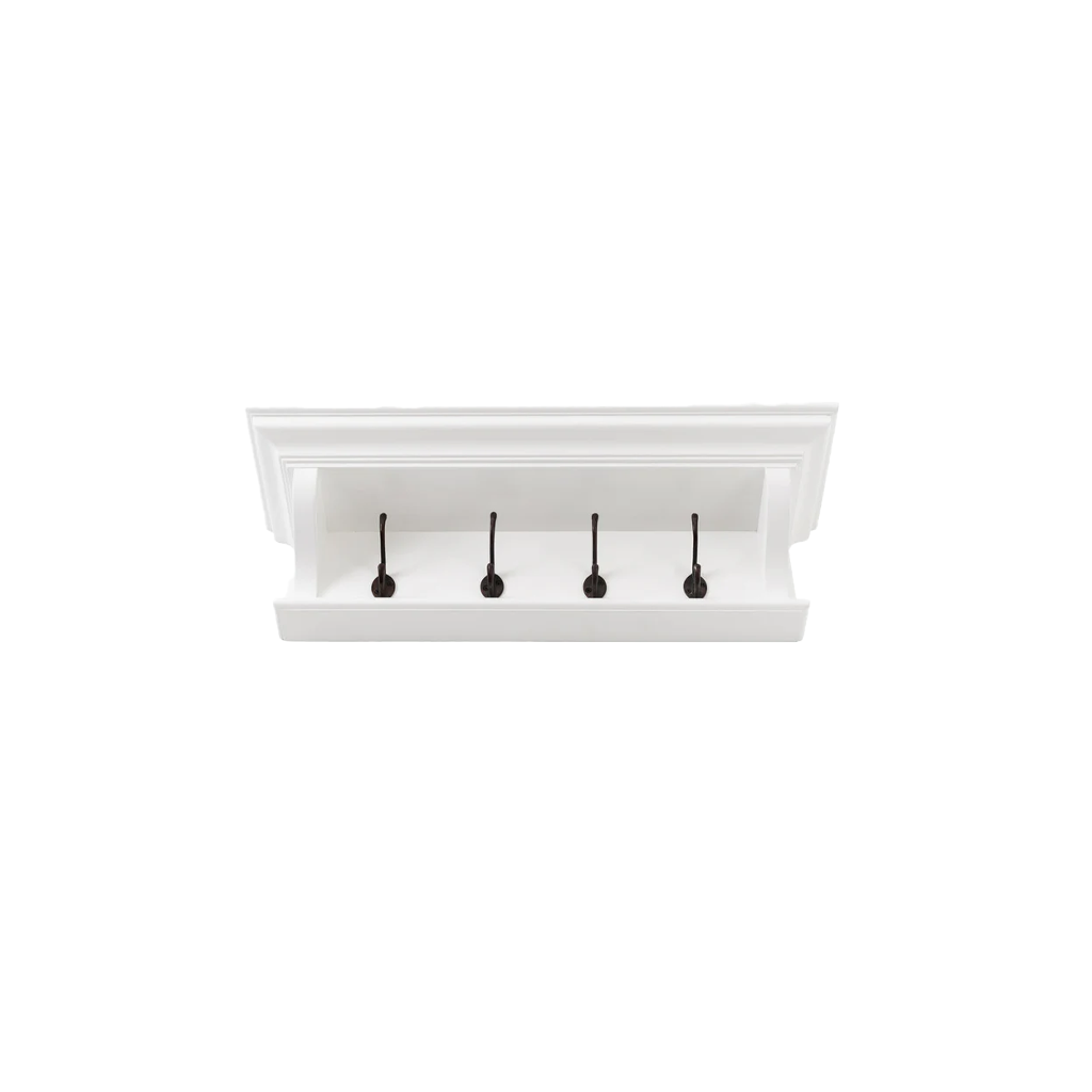 Halifax 4 Hook Coat Rack 70cm - White