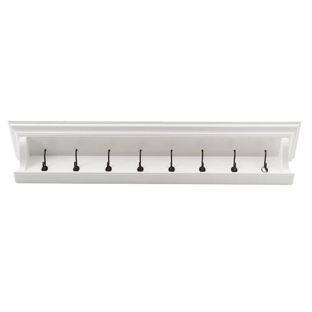Halifax 8 Hook Coat Rack 130cm - White