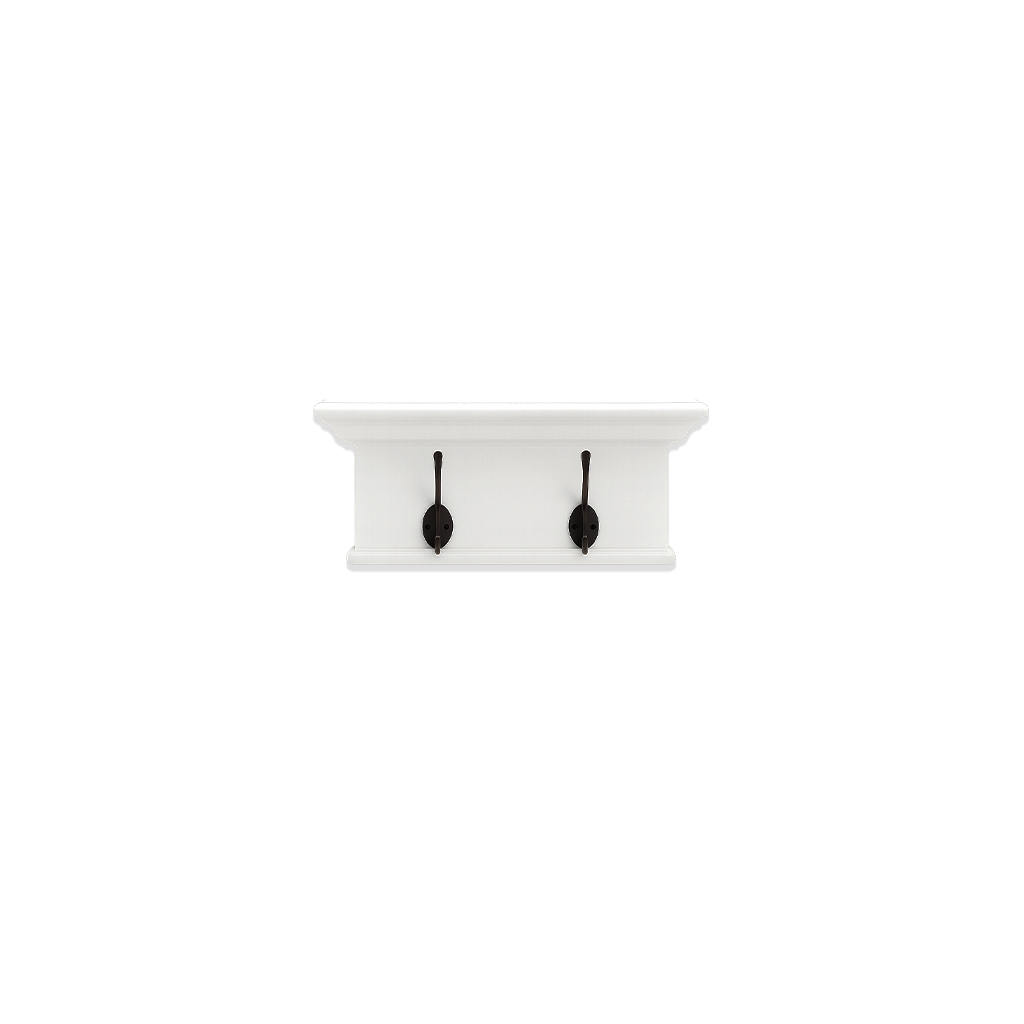 Halifax Coat Hanger Wall Unit 2 Hook - White