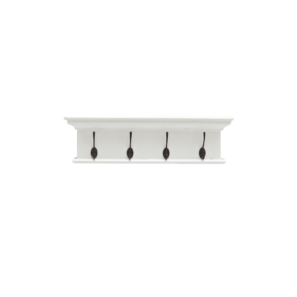 Halifax Coat Hanger Wall Unit 4 Hooks - White