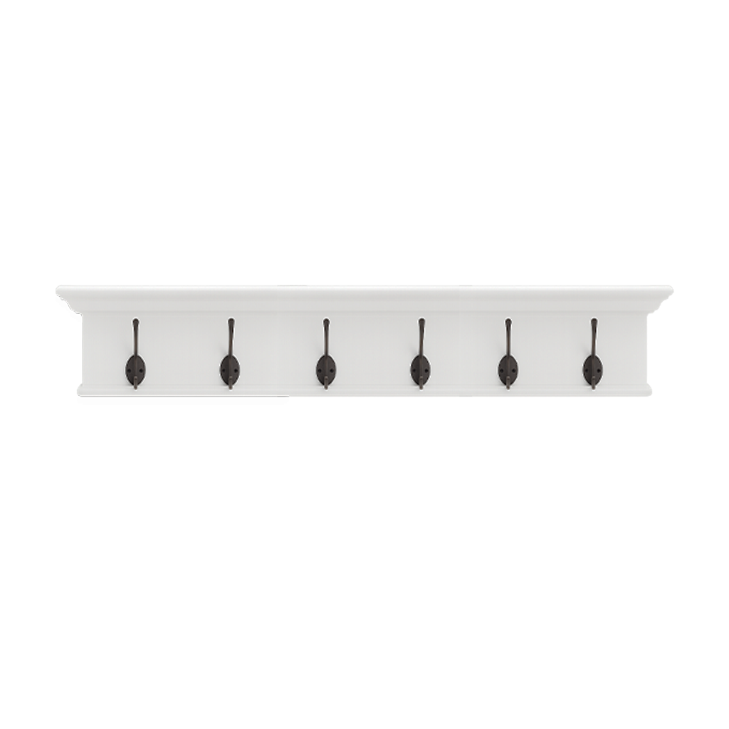 Halifax Coat Hanger Wall Unit 6 Hook - White