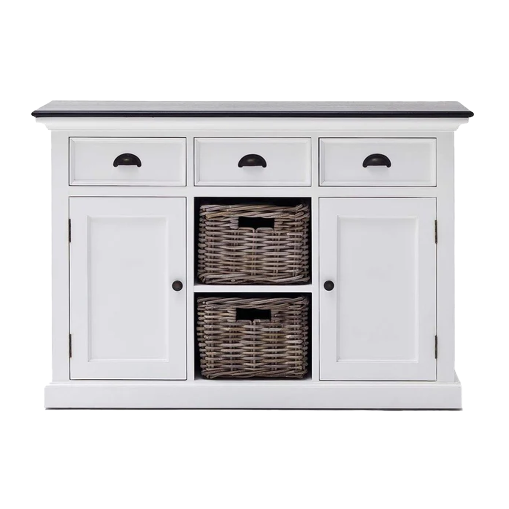 Halifax Contrast Buffet - White with Black Top