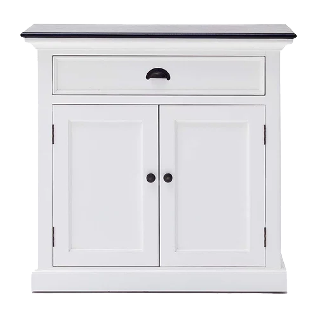 Halifax Contrast Small Buffet - White with Black Top