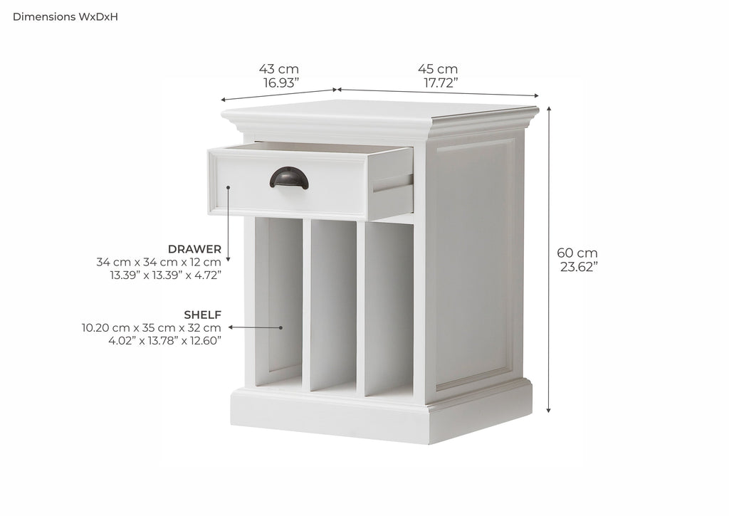 Halifax Side Table - White