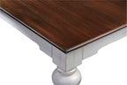 Provence Dining Table 240cm - White With Dark Brown Top
