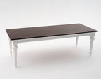 Provence Dining Table 240cm - White With Dark Brown Top