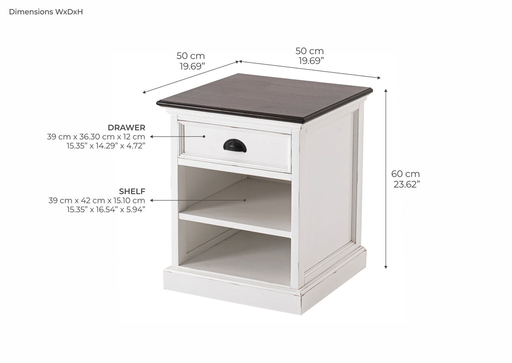 Bedside Table with Shelves