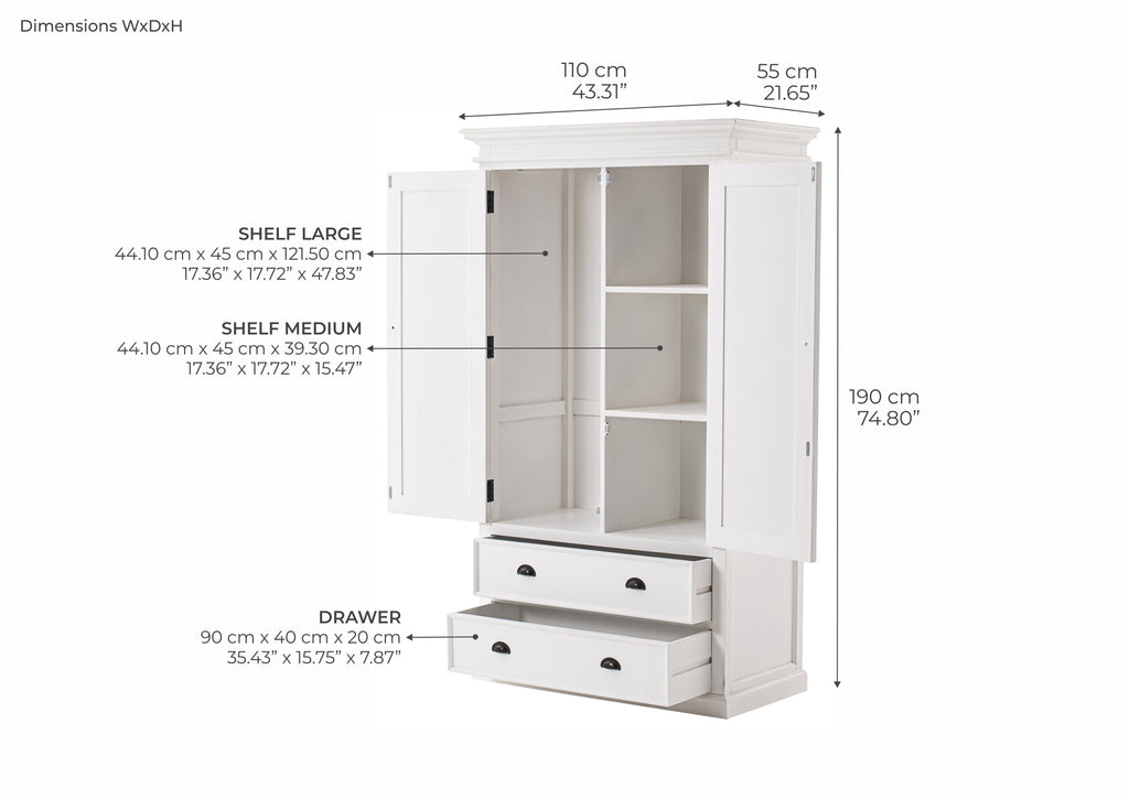 Halifax Wardrobe - White