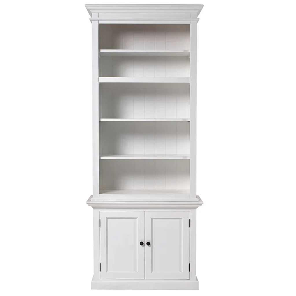Halifax Slim Hutch Bookcase - White