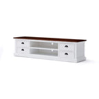 Halifax Accent Lowline ETU 180cm - White With Brown Top-TV Stand-Novasolo-I Wanna Go Home