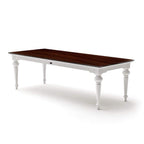 Provence Dining Table 240cm - White With Dark Brown Top-Dining Table-Novasolo-I Wanna Go Home